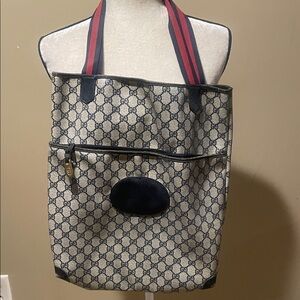 Authentic vintage Gucci blue logo late 70s early 80s canvas, monogram